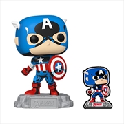 Buy Marvel Comics - Captain America 60th Anniversary (with Pin) US Exclusive Pop! Vinyl [RS]