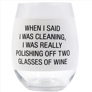 Buy Wine Glass - Polishing Off (White)