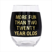 Buy Wine Glass - Two Twenty Year Olds (Black)