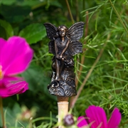 Buy Topper - Antique Bronze Fairy Sitting On Tree Stump