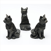 Buy Potty Feet - Antique Bronze Sitting Cat (Set Of 3)