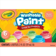 Buy Crayola 6 Bottles Washable Paint - Neon Colours