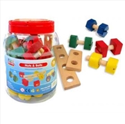 Buy Wooden Nuts & Bolts in Jar 56pc