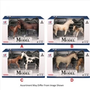 Buy Farm Animals Horse & Foal Set with Accessories assorted (Sent At Random)