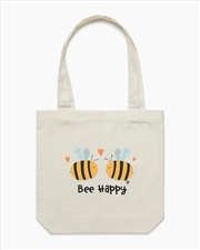 Buy Bee Happy Tote Bag - Natural