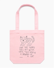 Buy Drawing Of A Cat Tote Bag - Pink