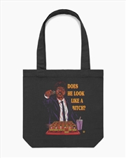Buy Does He Look Like A Bitch Tote Bag - Black