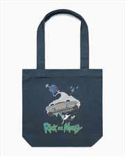 Buy Rick And Morty Destroyed Planet Tote Bag - Petrol Blue