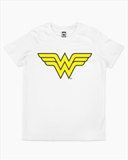 Buy Wonder Woman Logo Kids Tee -  White -  Size 4