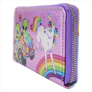 Buy Loungefly Lisa Frank - Holographic Glitter Color Block Zip Around Wallet