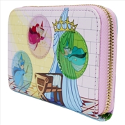 Buy Loungefly Sleeping Beauty - Castle Three Good Fairies Stained Glass Zip Around Wallet
