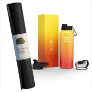 Buy Jade Yoga Harmony Mat- Black & Iron Flask Wide Mouth Bottle with Spout Lid, Fire, 40oz/1200ml Bundle
