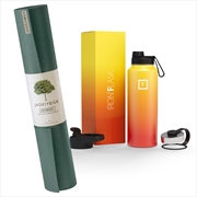 Buy Jade Yoga Harmony Mat - Jade Green & Iron Flask Wide Mouth Bottle with Spout Lid, Fire, 40oz/1200ml