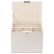 Buy Cassandra's Medium 4 Tray Jewellery Box - The Jade Collection - White