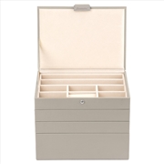Buy Cassandra's Medium 4 Tray Jewellery Box - The Jade Collection - Grey