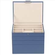 Buy Cassandra's Medium 4 Tray Jewellery Box - The Jade Collection - Blue