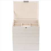 Buy Cassandra's Medium 5 Tray Jewellery Box - The Indiana Collection - White
