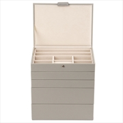 Buy Cassandra's Medium 5 Tray Jewellery Box - The Indiana Collection - Grey