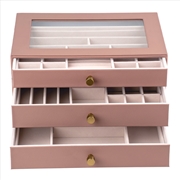 Buy Cassandra's Large 3 Layer Jewellery Box - The Lila Collection - Pink