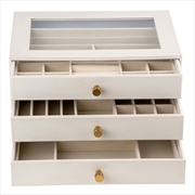 Buy Cassandra's Large 3 Layer Jewellery Box - The Lila Collection - White