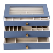 Buy Cassandra's Large 3 Layer Jewellery Box - The Lila Collection - Blue