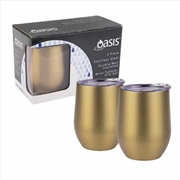 Buy Oasis 2 Piece Stainless Steel Double Wall Insulated Wine Tumbler Gift Set - Champagne Gold