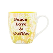Buy Tie Dye Mug: Peace Love & Coffee