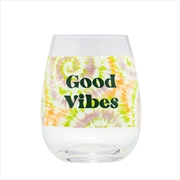 Buy Tie Dye Wine Glass: Good Vibes