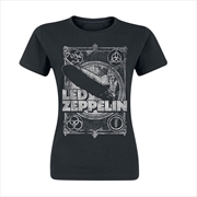 Buy Led Zeppelin - Vintage Print Lz1 - Black - MEDIUM