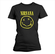 Buy Nirvana - Smiley Logo - Black - XL