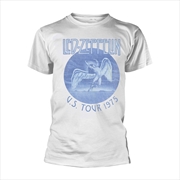 Buy Led Zeppelin - Tour 75 Blue Wash - White - LARGE