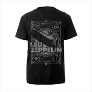 Buy Led Zeppelin - Vintage Print Lz1 - Black - SMALL