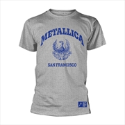 Buy Metallica - College Crest - Grey - MEDIUM