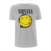 Buy Nirvana - Smiley Splat - Grey - XL