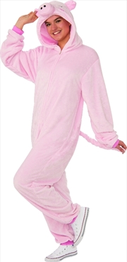 Buy Pig Furry Hooded Onesie Costume - Size L-Xl