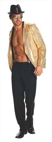 Buy Sequin Jacket Mens Gold - Size L