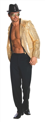 Buy Sequin Jacket Mens Gold - Size L