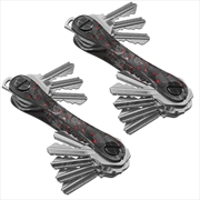Buy KeySmart Orginal - Compact Key Holder and Keychain Organiser (Up to 8 Keys) - Red Forged Carbon - 2