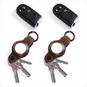 Buy KeySmart Air - Compact Leather Key Holder and Case for Apple Airtag - Brown - 2 Pack