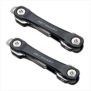 Buy KeySmart Flex Extended - Compact Key Holder and Keychain Organiser (Up to 8 Keys) - Black - 2 Pack