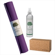 Buy Jade Yoga Harmony Mat - Purple & Jade Yoga Cork Yoga Block - Small + Jade Yoga Plant Based Mat Wash
