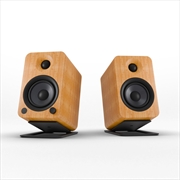 Buy Kanto YU4 140W Powered Bookshelf Speakers with Bluetooth® and Phono Preamp - Pair, Bamboo with S4 Bl