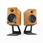 Buy Kanto YU4 140W Powered Bookshelf Speakers with Bluetooth® and Phono Preamp - Pair, Bamboo with SE4 B