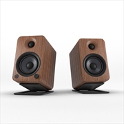 Buy Kanto YU4 140W Powered Bookshelf Speakers with Bluetooth® and Phono Preamp - Pair, Walnut with S4 Bl