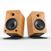 Buy Kanto YU6 200W Powered Bookshelf Speakers with Bluetooth® and Phono Preamp - Pair, Bamboo with S6 Bl