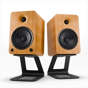 Buy Kanto YU6 200W Powered Bookshelf Speakers with Bluetooth® and Phono Preamp - Pair, Bamboo with SE6 B