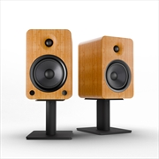 Buy Kanto YU6 200W Powered Bookshelf Speakers with Bluetooth® and Phono Preamp - Pair, Bamboo with SP6HD