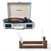 Buy Crosley Cruiser Bluetooth Portable Turntable - Turquoise + Bundled Crosley Record Storage Display St