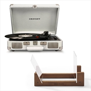 Buy Crosley Cruiser Bluetooth Portable Turntable - White Sands + Bundled Crosley Record Storage Display