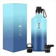 Buy Iron Flask Narrow Mouth Bottle with Spout Lid, Blue Waves, 64oz/1900ml